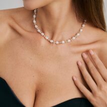 Sweet Turquoise Stone Pearl Beaded Chain Choker Necklace - ArtGalleryZen