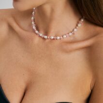 Sweet Turquoise Stone Pearl Beaded Chain Choker Necklace - ArtGalleryZen