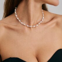 Sweet Turquoise Stone Pearl Beaded Chain Choker Necklace - ArtGalleryZen