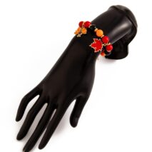 Thanksgiving Maple Leaf Pumpkin Turkey Pendant Acrylic Bead Bracelet - ArtGalleryZen