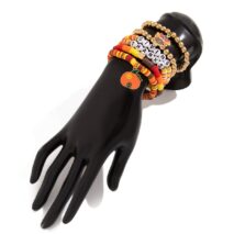 Thanksgiving Pumpkin Turkey Pendant Letter Polymer Clay Stackable Bracelet Set - ArtGalleryZen