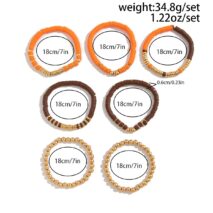 Thanksgiving Theme Layered Polymer Clay Beaded Stackable Bracelet Set - ArtGalleryZen