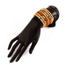 Thanksgiving Theme Layered Polymer Clay Beaded Stackable Bracelet Set - ArtGalleryZen
