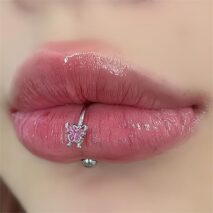 Titanium Steel Colorful Enamel Butterfly Piercing Lip Ring - ArtGalleryZen