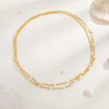 Trendy 2pcs Pearl Starfish Seed Beaded Waist Chain Set - ArtGalleryZen