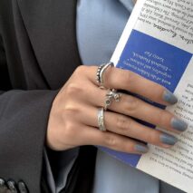 Trendy 3 Pieces Silver Plated Teddy Ring Set - ArtGalleryZen