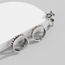 Trendy 3 Pieces Silver Plated Teddy Ring Set - ArtGalleryZen