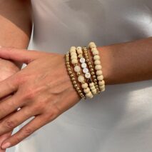 Trendy 5pcs Letter Wood Beaded Mother's Day Bracelet Set - ArtGalleryZen