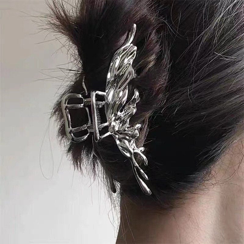 Trendy Abstract Butterfly Chignon Claw Clip Hair Clip - ArtGalleryZen