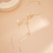 Trendy Butterfly Charm Snake Chain Y Necklace - ArtGalleryZen