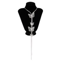 Trendy Butterfly Charm Snake Chain Y Necklace - ArtGalleryZen