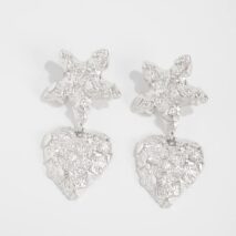 Trendy Chunky Pattern Heart Dangle Star Earrings - ArtGalleryZen