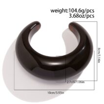 Trendy Chunky Resin Open Wide Cuff Bangle Bracelet - ArtGalleryZen