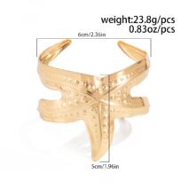 Trendy Chunky Starfish Bangle Bracelet - ArtGalleryZen