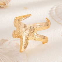 Trendy Chunky Starfish Bangle Bracelet - ArtGalleryZen