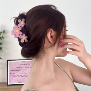 Trendy Colorful Hand-drawn Painting Flower Hair Clip - ArtGalleryZen