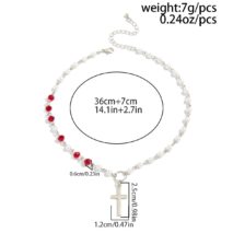 Trendy Cross Pendant Pearl Crystal Chain Necklace - ArtGalleryZen