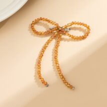 Trendy Crystal Beaded Bowknot Pin Brooch - ArtGalleryZen