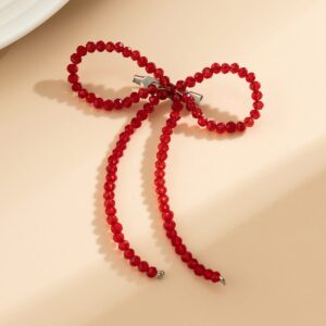 Trendy Crystal Beaded Bowknot Pin Brooch - ArtGalleryZen