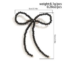 Trendy Crystal Beaded Bowknot Pin Brooch - ArtGalleryZen