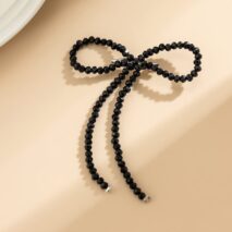 Trendy Crystal Beaded Bowknot Pin Brooch - ArtGalleryZen