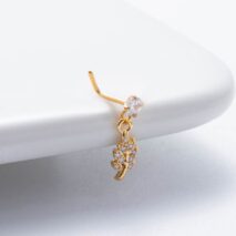Trendy CZ Inlaid Stainless Steel Cherry Cross Sun Nose Piercing Nose Stud - ArtGalleryZen