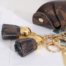 Trendy Flower Plaid Tassel Leather Coin Purse Mini Keychain Bag - ArtGalleryZen