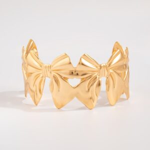 Trendy Gold Silver Plated Bowknot Arm Cuff - ArtGalleryZen