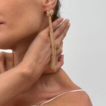 Trendy Gold Silver Plated Chain Tassel Stud Earrings - ArtGalleryZen