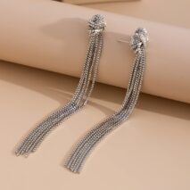 Trendy Gold Silver Plated Chain Tassel Stud Earrings - ArtGalleryZen
