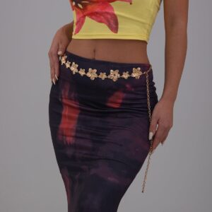 Trendy Gold Silver Plated Flower Waist Chain - ArtGalleryZen