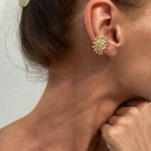 Trendy Gold Silver Plated Sun Ear Cuff Earring - ArtGalleryZen