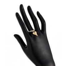 Trendy Heart Dangle Beaded Ring - ArtGalleryZen