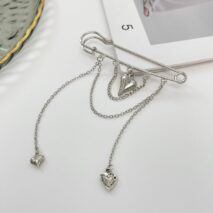 Trendy Heart Tassel Chain Trouser Pin - ArtGalleryZen