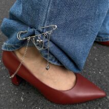 Trendy Heart Tassel Chain Trouser Pin - ArtGalleryZen