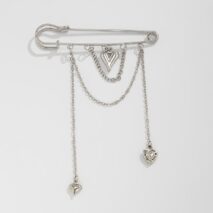 Trendy Heart Tassel Chain Trouser Pin - ArtGalleryZen
