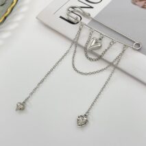 Trendy Heart Tassel Chain Trouser Pin - ArtGalleryZen