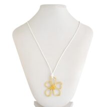 Trendy Hollow Flower Pendant Wax Cord String Necklace - ArtGalleryZen
