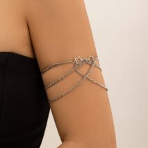 Trendy Hollow Star Layering Curb Arm Chain - ArtGalleryZen