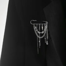 Trendy Irregular Beaded Tassel Pin Brooch - ArtGalleryZen