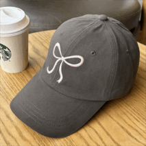 Trendy Korean Embroidered Bowknot Adjustable Baseball Cap - ArtGalleryZen