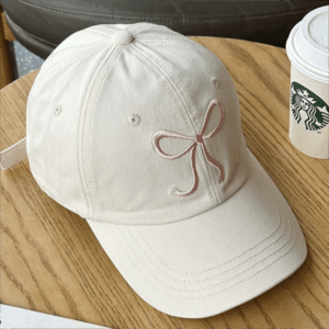 Trendy Korean Embroidered Bowknot Adjustable Baseball Cap - ArtGalleryZen