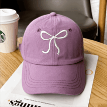 Trendy Korean Embroidered Bowknot Adjustable Baseball Cap - ArtGalleryZen