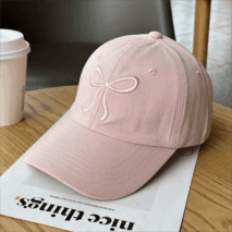 Trendy Korean Embroidered Bowknot Adjustable Baseball Cap - ArtGalleryZen