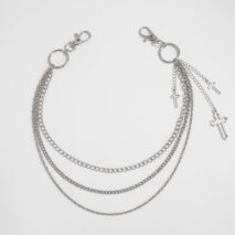 Trendy Layered Hollow Cross Pendant Trouser Chain - ArtGalleryZen