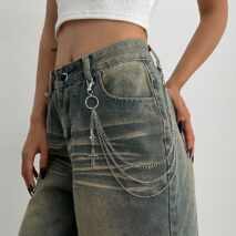 Trendy Layered Hollow Cross Pendant Trouser Chain - ArtGalleryZen
