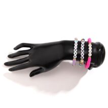Trendy Layered Polymer Clay Letter Stackable Bracelet Set - ArtGalleryZen