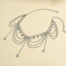 Trendy Layered Relief Coin Tassel Curb Waist Chain - ArtGalleryZen