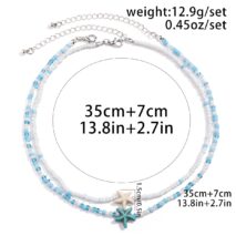 Trendy Layered Starfish Turtle Seed Bead Necklace Set - ArtGalleryZen