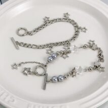 Trendy Layered Toggle Clasp Star Pendant Tassel Bracelet Set - ArtGalleryZen